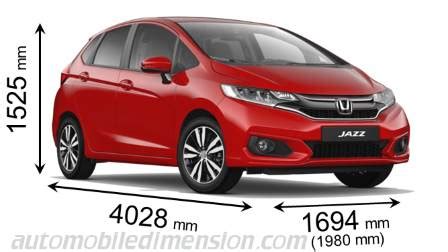 honda jazz width with mirrors.